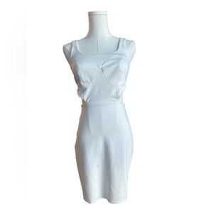 LWD1 White bodycon dress with cut out detail size small